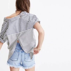 Madewell Courier Striped Button Back Tunic Shirt